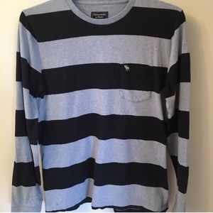A&F small soft rugby stripe shirt